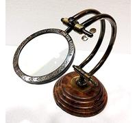 Antique Brass Adjustable Magnifying Glass Vintage Nautical Table Decor Magnifier