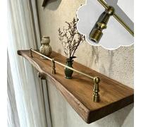 Antique Brass Anti-Fall Shelf Rail Magazine Rack, Decorative Edge Guard Railing for Bookcase & Collectibles, Commercial Cabinet Guardrail Stop Things Falling Off Shelf(3 Pack,Long 26in/66cm)