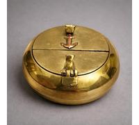 Antique Brass Ashtray for Cigarette, 5" Brass Vintage Ashtray Anchor Inlaid For Cigar, Cigarette, Smoking, Unique Table Top ashtray For Indoor And Outdoor Use, Ash Tray For Smokers