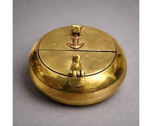 Antique Brass Ashtray for Cigarette, 5" Brass Vintage Ashtray Anchor Inlaid For Cigar, Cigarette, Smoking, Unique Table Top ashtray For Indoor And Outdoor Use, Ash Tray For Smokers
