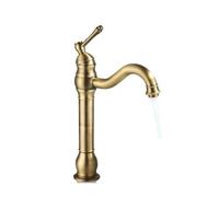 Antique Brass Basin Faucet Bathroom Sink Single Handle with Hot Cold Water Standing Deck Mounted Lavatory Taps for Home Bathroom Washbasin Kitchen
