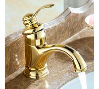 Antique Brass Basin Faucet Elegant Water Mixer Tap for Sink Stylish Gold Kitchen & Bathroom Fixture and Easy to Install Perfect for Home Renovation