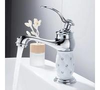 Antique Brass Bathroom Basin Tap - Single Lever Mixer Faucet for Sink Hot/Cold Water UK Standard Hoses Chrome Finish Stylish Vintage Design