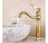 Antique Brass Bathroom Faucet 360° Swivel Mixer Tap Single Handle High Arc Vanity Sink Faucet Vintage Design for Cold and Hot Water Easy Installation and Construction t for Bat