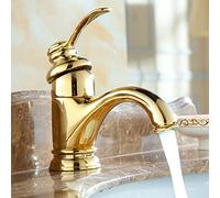 Antique Brass Bathroom Faucet, Deck-Mounted Sink Mixer, Single Handle Basin Tap, Hot & Cold Water Mixer, Washbasin Water Tap for Modern Bathrooms