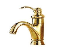 Antique Brass Bathroom Faucet - Retro 1-Hole Sink Faucet, Durable Brass Construction, Compatible with Standard Sinks, Elegant Design for Classic Bathrooms