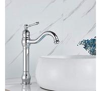 Antique Brass Bathroom Faucet Single Handle Bridge Mount Long Spout Sink Mixer High Chrome Finish Modern Vanity Tap for Lavabo Elegant Design