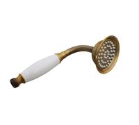 Antique Brass Bathroom Hand Shower Head 8 inch Round Rainfall Faucet Bracket Wall Arm 1.5M Hose(Hand Shower Head B)