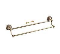 Antique Brass Bathroom Hardware Wall Mounted Double Towel Rack Vintage Copper Bath Accessories