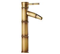 Antique Brass Bathroom Sink Faucet Single Handle High-Arc Waterfall Design Hot & Cold Mixer Tap Vintage Style Lavabo Fixture for Modern Bathrooms