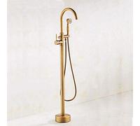 Antique Brass Bathroom Tub Faucet Swivel Spout Filler Standing W/Waterproof Platform Base Mixer Tap Hot and Cold,