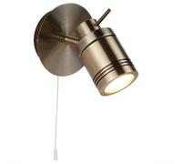 Searchlight Wall Spotlight Seoul Adjustable Bathroom Light Antique Brass