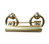 Antique Brass Cabinet Handle with Lock, Chinese Style Openwork Pull Ring, Solid Copper Surface Mount Drawer Handle Door Hardware & Locks(4.3cm)