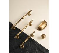 Antique Brass Cabinet Handles Crown Shape Bronze Furniture Hardware Bedroom Wardrobe Door Pulls Kitchen Shoe Box Drawer Knobs(Single hole-30mm)