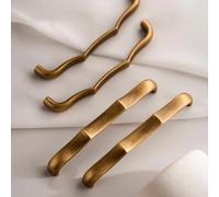 Antique Brass Cabinet Pulls Handles Dresser Drawer Solid Brass Cabinet Handles Wardrobe Kitchen Hardware Pull(Pitch-row-128mm)