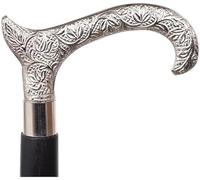 Antique Brass Cane Vintage Design Victorian Silver Handle T Shape Walking Stick with Shaft Handmade Folding Walking Stick Length 36 Inches Gift for Men Women