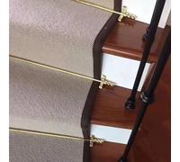 Antique Brass Carpet Stair RodsAdjustable 28" to 48" 113 Pieces with Staase Holder Bracket Hardware for Home & Commercial Use