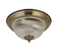 Traditional Bathroom Ceiling Light With Ribbed Clear Glass