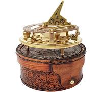 Antique Brass & Copper Sundial Compass, Sundial Clock, Sun dial in Box Gift Sun Clock Ship Replica Watch Sun Clock