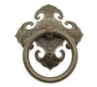 Antique Brass Door Pull Handle for Front or Interior Doors, Solid Vintage Chinese Style Gate Handle with Authentic Aged Bronze Finish, Easy Screw Fix(Bronze)