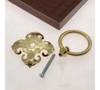 Antique Brass Door Pull Handle for Front or Interior Doors, Solid Vintage Chinese Style Gate Handle with Authentic Aged Bronze Finish, Easy Screw Fix(Brass)