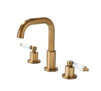 Antique Brass Double Handle 360° Rotating Basin Mixer Tap - G1/2 Bathroom Sink Faucet Elegant Design for Modern & Classic Interiors
