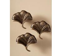 Antique Brass Drawer Knobs Dresser Drawers Knob Solid Round Handle Single Hole Ginkgo biloba Design Kitchen Cabinet Pull(Knob-44mm)
