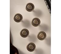 Antique Brass Drawer Knobs Dresser Drawers Knobs Solid Round Handle Single Hole Chrysanthemum Design Kitchen Cabinet Pull(Knob-32mm)