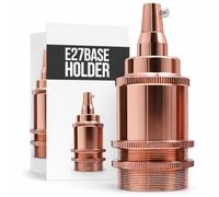 Antique Brass E27 Holder Rose Gold Bulb Socket Screw Bulb Holder UK Bronze Lampholder Vintage Metal Bulb Socket Retro Brass Ceiling Light Holder Pendant Socket 240V Light Fitting E27 LampBase