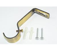 Antique Brass Effect Steel Curtain Rod Rail Support Bracket 28MM
