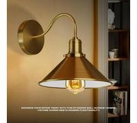 Antique Brass Effect Wired Mains-Powered Wall Light