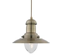 Antique Brass Finish Ceiling Fitting Pendant Lamp Light with Clear Glass Shade