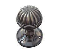 Antique Brass Fluted Mortice Knob Furniture - Unsprung - Frelan Hardware JV183MAB