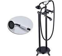 Antique Brass Freestanding Tub Faucet Set Dual Handle Bathroom Mixer Tap with Hand Shower Classic ge Design for Bathtubs and Sinks Black Bronze Options Available