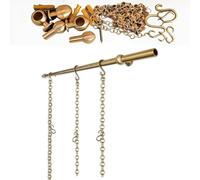 Antique Brass Gallery Hanging Rail with Chains & S Hooks, Heavy Duty Wall Mount Track for Painting, Picture Hanging Rail System for Displaying Wall Art Oil Paintings Mirrors(2.35m (92.5in))