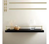 Antique Brass Gallery Rail Floating Shelf Kit with Spindles & Screws Adjustable Modern Tipping Railing for 8 36 i Shelves 2pcs 37i /94cm