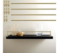Antique Brass Gallery Rail Floating Shelf Kit with Spindles & Screws Modern Tipping Railing for 8 36 i Shelves 4pcs 33 i (83.8cm) Home Decor Solution