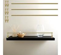 Antique Brass Gallery Rail Floating Shelf Kit with Spindles & Screws Modern Tipping Rails for 8 36 i Shelves 3pcs Set 29 i (73.7cm) Railing Rods