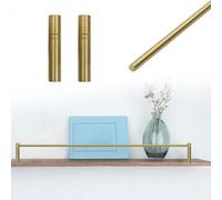 Antique Brass Gallery Rail Kit for Shelves, 12 16 18 24 30 38 in Edge Protection Rod for Glassware Collectibles Barrier, Anti-Fall(Style A,22in/56cm)
