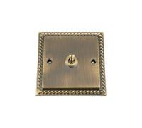 Antique Brass Georgian Intermediate Toggle Switch 1 Gang