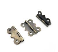 Antique Brass Golden/Bronze Shape Wooden Case Cabinet Door Hinge with Screw 12Pcs(Bronze M 20x25mm)