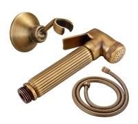 Antique Brass Handheld Shower Head with Ceramic Handle, 59-Inch Hose, Classic Retro Design, Easy Installation, Vintage Style for Bathroom, Luxury Rainfall Experience