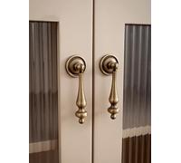 Antique Brass Handle Wardrobe Door Drawer Knob Shoe Cabinets Pull Furniture Bronze Light Copper Cabinet Handles(Knob-67mm)