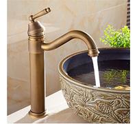 Antique Brass High Arch Bathroom Basin Faucet with Hot and Cold Water Tap Copper Material Available in Gold Chrome or Black Oil Finish
