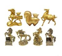 Antique Brass Horse Figurine, Solid Brass Equine Miniature Decor for Home, Office or Desk - Feng Shui Prosperity Symbol, Collectible Animal Ornament(Horse)