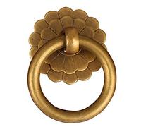 Antique Brass Kitchen Cabinet Drawer Knobs Vintage Copper Cipboard Wardrobe Door Ring Pull Handles 4Pack (4,35mm)