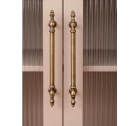 Antique Brass Kitchen Cabinet Handle European Style Vintage Bronze Pull Furniture Wardrobe Drawer Knob(Pitch-row-96mm)
