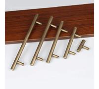 Antique Brass Kitchen Cabinet Knobs and Handles Vintage Furniture Drawer Long Pulls Metal Cupboard Wardrobe Door Handles Tbar 2Pack (HoleCC 96mm,2)