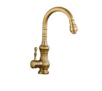 Antique Brass Kitchen Faucet, Swivel Spout Single Handle Mixer Tap, Elegant Design for Modern Kitchens, and Stylish Kitchen Sink Faucet (SLT005A)