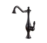 Antique Brass Kitchen FaucetSingle Lever 360° Swivel Tap for Sink Replacement 1 Hole Design Outdoor Use Black h